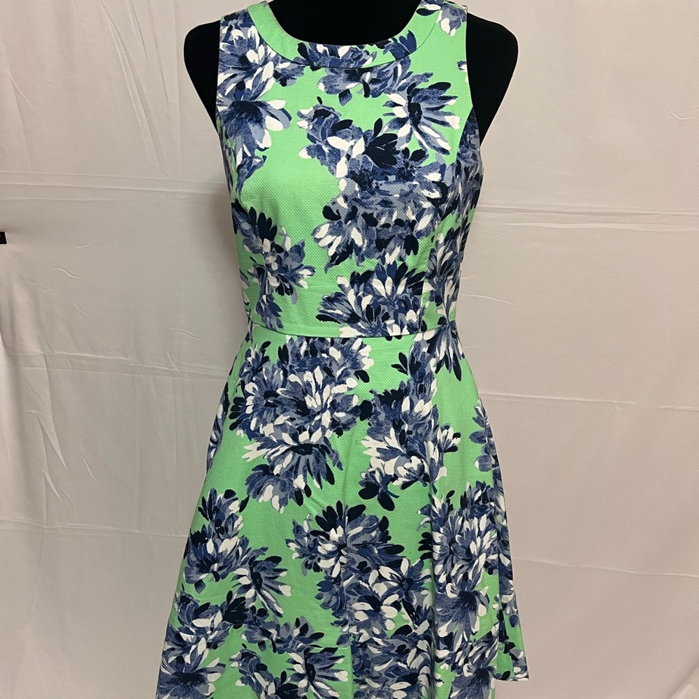 Floral Green and Blue Women's Dress